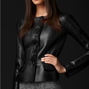 Burberry Prorsum Peplum lambskin jacket 44